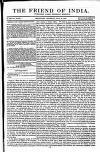 Friend of India and Statesman Thursday 13 May 1852 Page 1