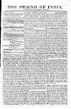 Friend of India and Statesman Thursday 03 June 1852 Page 1