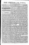 Friend of India and Statesman Thursday 10 June 1852 Page 1