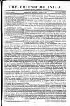 Friend of India and Statesman Thursday 24 June 1852 Page 1