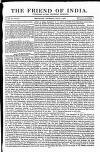 Friend of India and Statesman Thursday 01 July 1852 Page 1