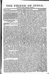 Friend of India and Statesman Thursday 22 July 1852 Page 1