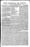 Friend of India and Statesman Thursday 29 July 1852 Page 1
