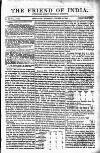 Friend of India and Statesman Thursday 14 October 1852 Page 1