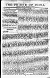 Friend of India and Statesman Thursday 21 October 1852 Page 1