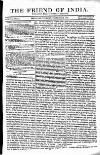 Friend of India and Statesman Thursday 18 November 1852 Page 1