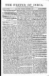 Friend of India and Statesman Thursday 09 December 1852 Page 1