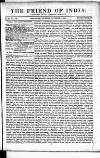 Friend of India and Statesman Thursday 17 November 1853 Page 1