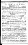 Friend of India and Statesman Thursday 01 November 1855 Page 1