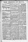 Friend of India and Statesman Thursday 03 November 1859 Page 1
