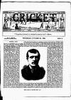 Cricket Thursday 30 October 1884 Page 1
