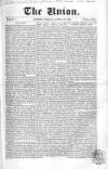 Union Friday 19 April 1861 Page 1