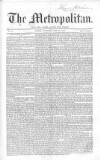 Metropolitan Saturday 26 July 1856 Page 1