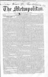 Metropolitan Saturday 08 November 1856 Page 1