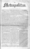 Metropolitan Saturday 03 January 1857 Page 1