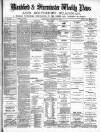 Blandford Weekly News Saturday 12 January 1889 Page 1