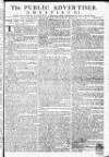 Sheffield Public Advertiser Tuesday 16 December 1760 Page 1