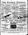 Radnor Express Thursday 13 October 1898 Page 1