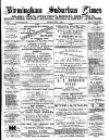 Birmingham Suburban Times Saturday 07 July 1888 Page 1