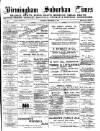 Birmingham Suburban Times Saturday 14 September 1889 Page 1