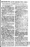 Kentish Weekly Post or Canterbury Journal Wed 05 Mar 1729 Page 1