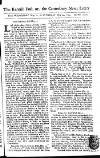 Kentish Weekly Post or Canterbury Journal Sat 24 May 1729 Page 1