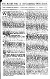 Kentish Weekly Post or Canterbury Journal Sat 14 Nov 1730 Page 1
