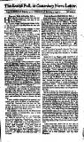 Kentish Weekly Post or Canterbury Journal Wed 09 Feb 1737 Page 1
