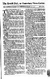 Kentish Weekly Post or Canterbury Journal Wed 14 Dec 1737 Page 1