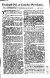 Kentish Weekly Post or Canterbury Journal Wed 18 Jan 1738 Page 1