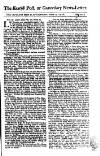 Kentish Weekly Post or Canterbury Journal Wed 15 Mar 1738 Page 1