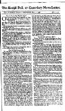 Kentish Weekly Post or Canterbury Journal Wed 10 May 1738 Page 1