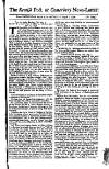 Kentish Weekly Post or Canterbury Journal Sat 05 Aug 1738 Page 1