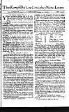Kentish Weekly Post or Canterbury Journal Wed 24 Jan 1739 Page 1
