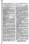 Kentish Weekly Post or Canterbury Journal Wed 07 Mar 1739 Page 1