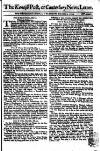 Kentish Weekly Post or Canterbury Journal Sat 03 Nov 1739 Page 1