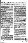 Kentish Weekly Post or Canterbury Journal Wed 16 Jan 1740 Page 1