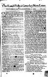 Kentish Weekly Post or Canterbury Journal Sat 19 Jan 1740 Page 1