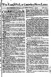Kentish Weekly Post or Canterbury Journal Sat 09 Feb 1740 Page 1