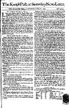 Kentish Weekly Post or Canterbury Journal Wed 28 May 1740 Page 1