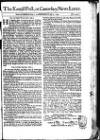 Kentish Weekly Post or Canterbury Journal Wed 09 Jul 1740 Page 1