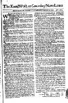 Kentish Weekly Post or Canterbury Journal Sat 20 Sep 1740 Page 1