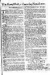 Kentish Weekly Post or Canterbury Journal Sat 27 Sep 1740 Page 1