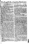 Kentish Weekly Post or Canterbury Journal Sat 25 Oct 1740 Page 1