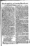 Kentish Weekly Post or Canterbury Journal Wed 05 Nov 1740 Page 1