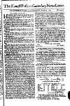 Kentish Weekly Post or Canterbury Journal Wed 03 Dec 1740 Page 1
