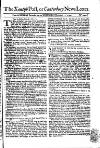 Kentish Weekly Post or Canterbury Journal Wed 17 Dec 1740 Page 1