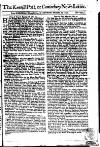 Kentish Weekly Post or Canterbury Journal Sat 27 Dec 1740 Page 1