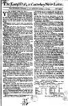 Kentish Weekly Post or Canterbury Journal Sat 03 Jan 1741 Page 1