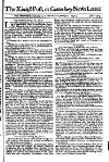 Kentish Weekly Post or Canterbury Journal Sat 10 Jan 1741 Page 1